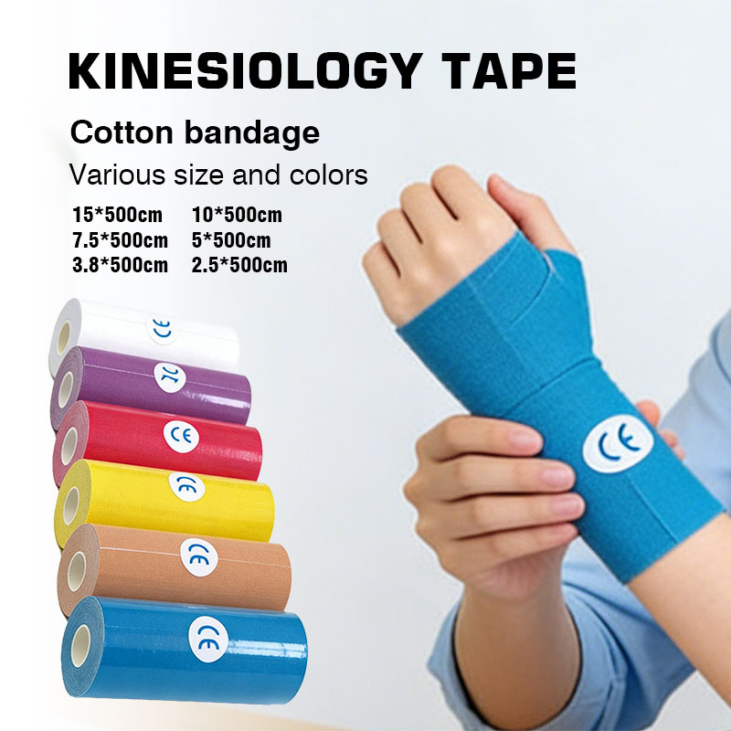 100% Cotton Kinesiology Tape Breathable Medical Bandage for Muscle Support and Pain Relief
