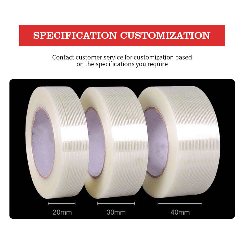Heavy Duty Packing Tapes Self Adhesive Strapping Reinforced Clear Fiberglass Tape