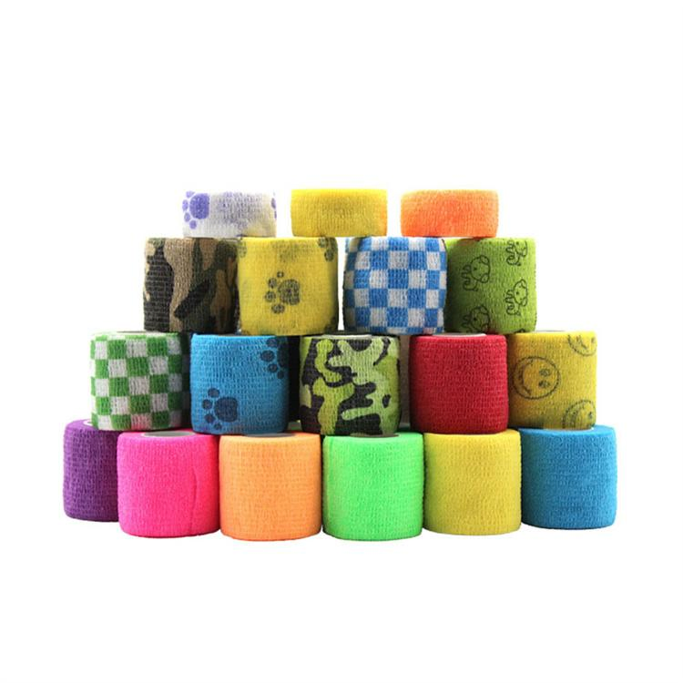 Non Woven Adhesive Colored Vet Wrap Pet Care Sports Elastic Cohesive Bandage OEM Wholesale Waterproof Kinesiology