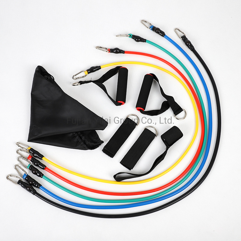 Latex Resistance Band Set with Foam Handles for ABS Exercise Workout Fitness Rally 11 Sets