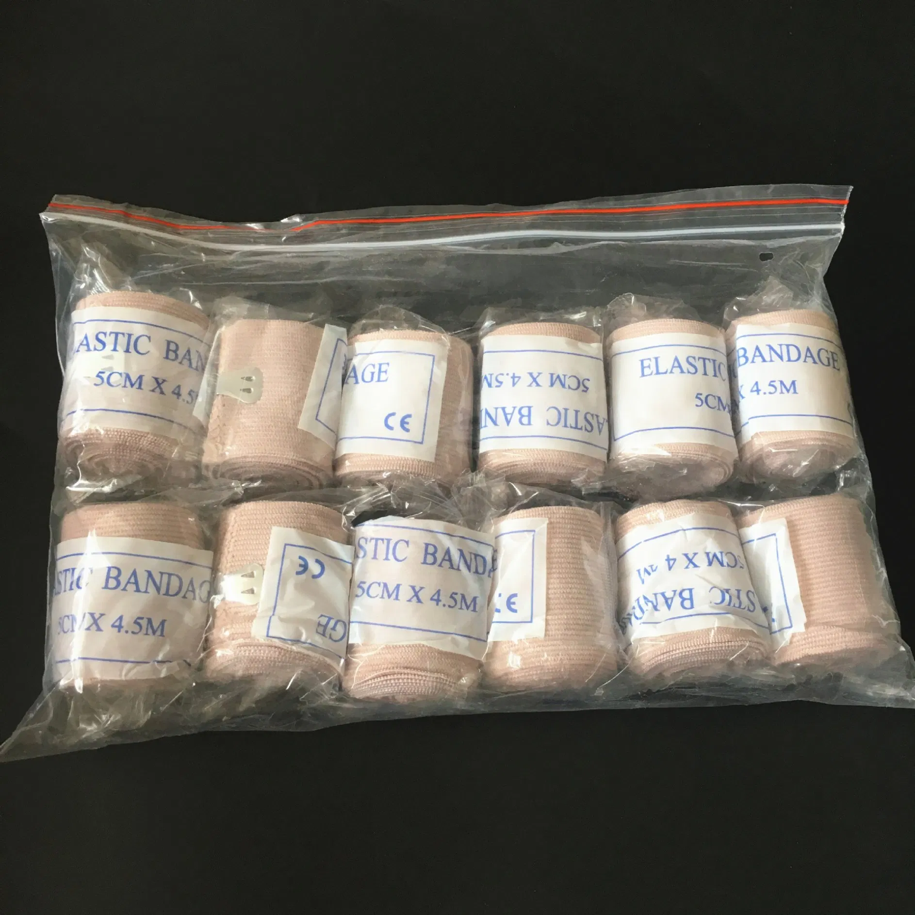 Mdr Certificated Elastic Compression Bandages Rolls with Fastening Clips