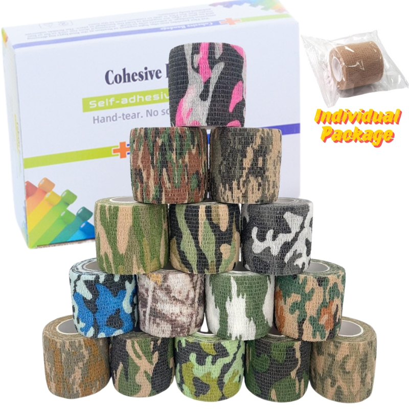 Self Adhesive Camouflage Elastic Cohesive Bandage Wrap for Hunting Outdoor