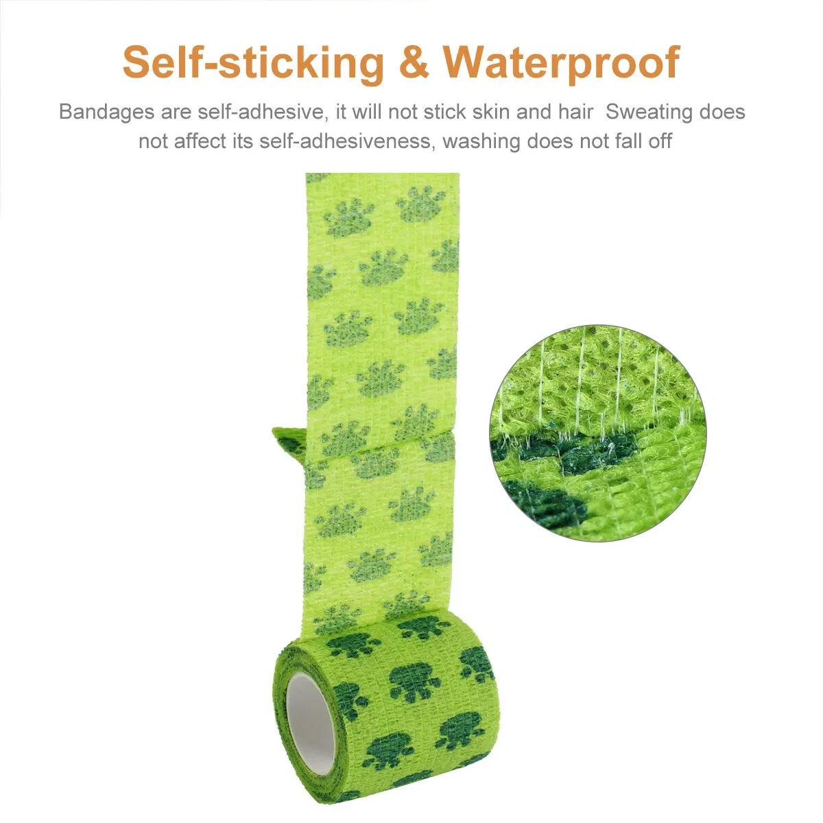 Wholesale Self Adhesive Pawprint Vet Wrap Bandage