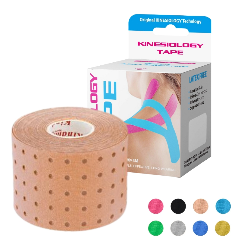 Breathable Perforated Kinesiology Tape for Sports Recovery &amp; Physical Therapy CE Certified