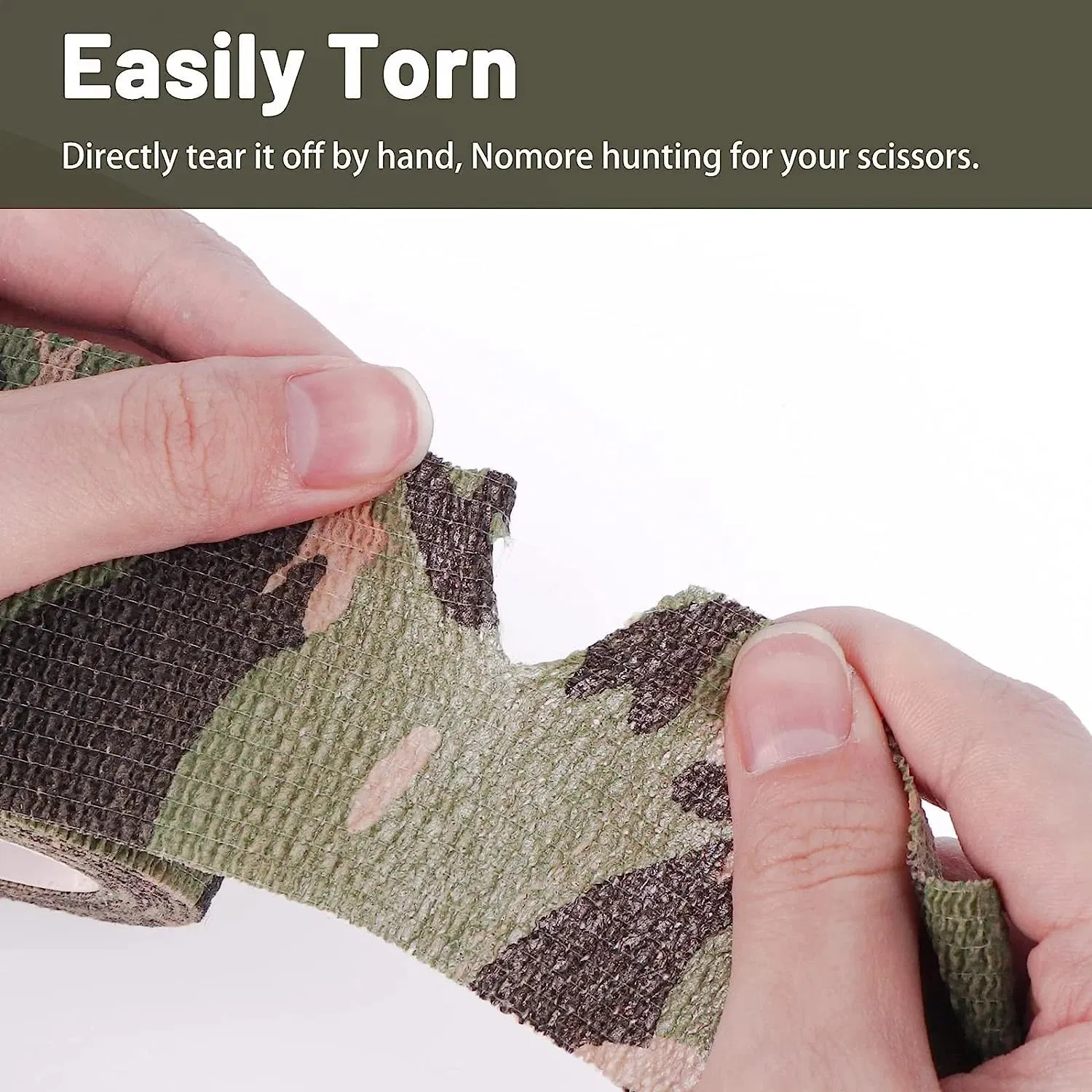 Camou Self Adherent Cohesive Bandage for Medical, Sports, Ankle, Stretch Athletic Wrist Sprains