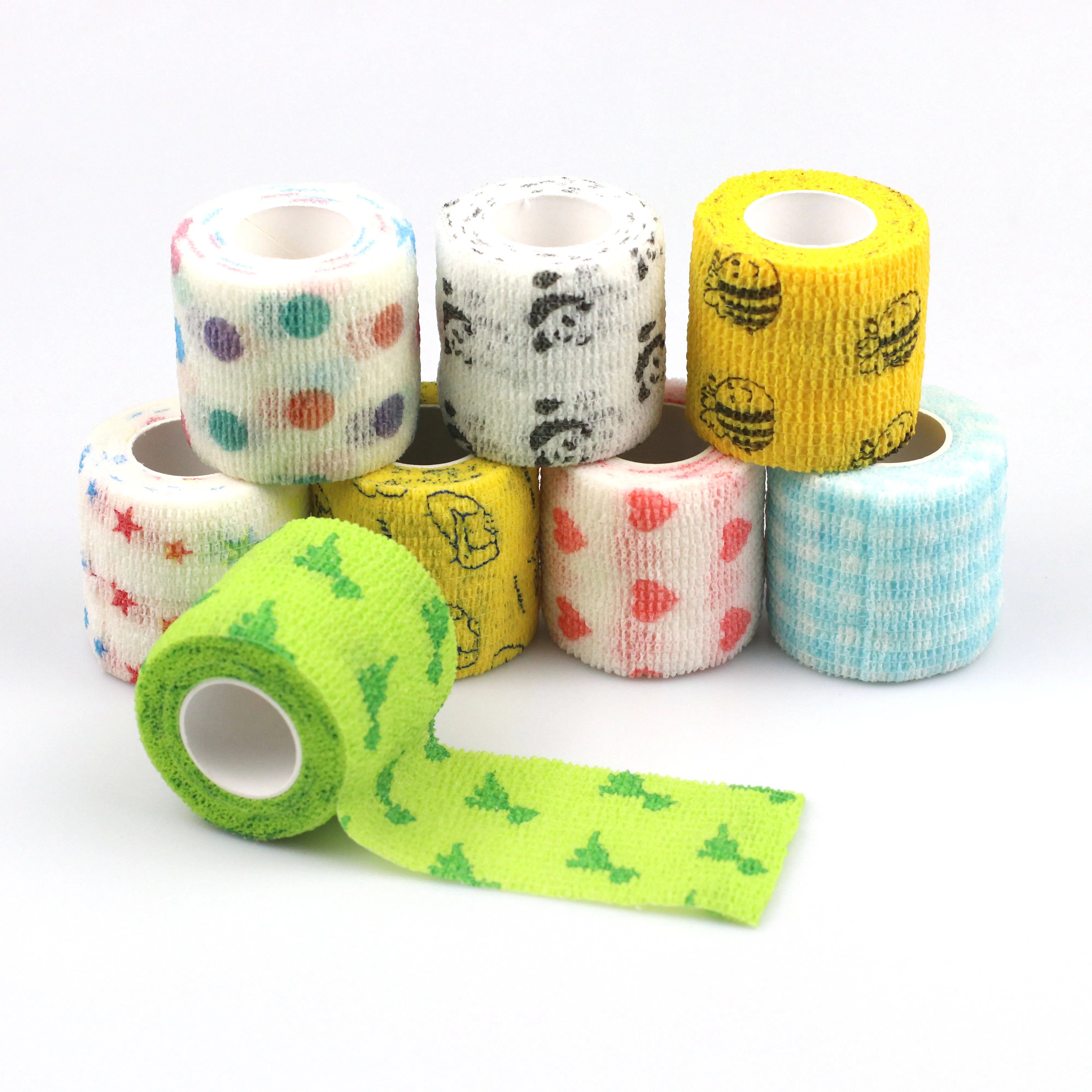 High Quality Cohesive Bandage Self Adhesive Sport Wrap Tape Breathable Athletic Tape for Human Animals Ankle Sprains Swelling