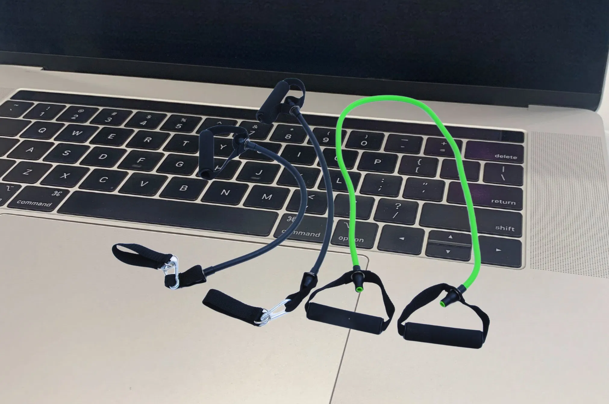 Straight Resistance Band with Color Options and Single-Color Foam Handles