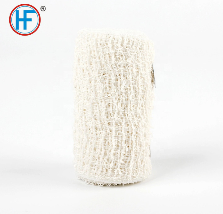 Mdr CE Approved Woven Elastic Compression Rolls with Fastening Clips Hf High Crepe Elastic Bandage Wrap