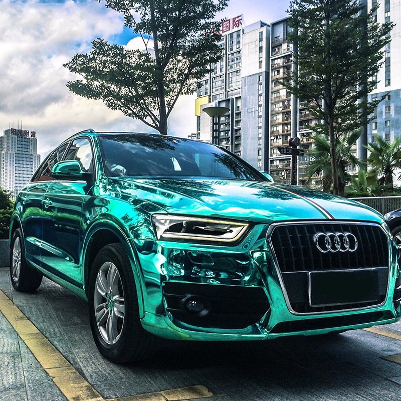 Wrapmaster Hot Selling 1.52*18m Waterproof Air Bubble Free Self Adhesive Mirror Chrome Plating Car Wrapping PVC Sticker Vinyl Car Wrap