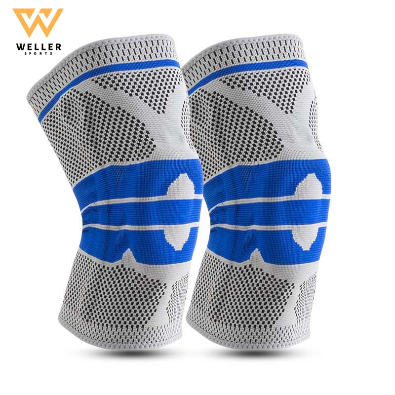 Silicone Knee Support Sleeve with Stabilizing Pad Knee Brace for Running Lifting Pain