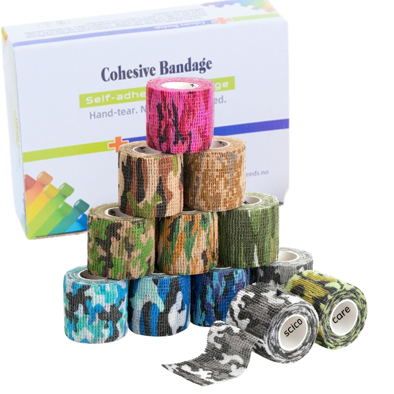 Camou Self Adherent Cohesive Bandage for Medical, Sports, Ankle, Stretch Athletic Wrist Sprains