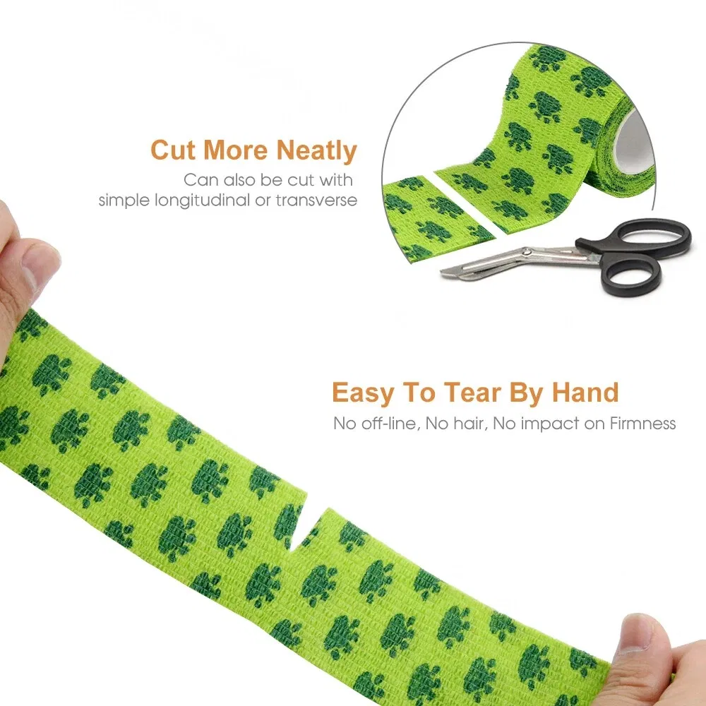 Wholesale Self Adhesive Pawprint Vet Wrap Bandage