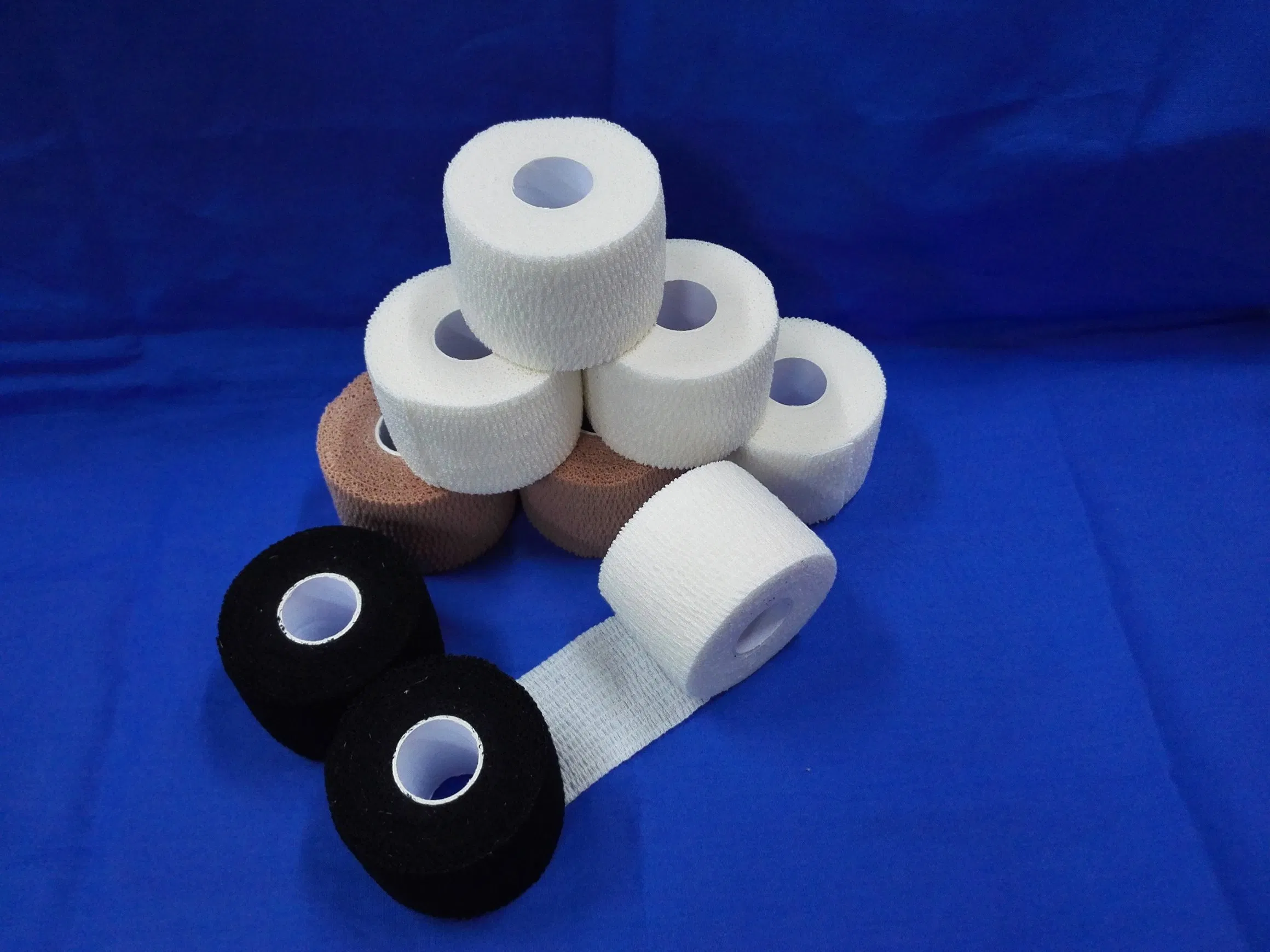 White Color Beige Color Black Color Cotton Stretch Tape Light Eab Hand Tearable Elastic Bandage Size 2.5cm/3.8cm/5cm/7.5cmx4.5m/6.9m with CE ISO FDA