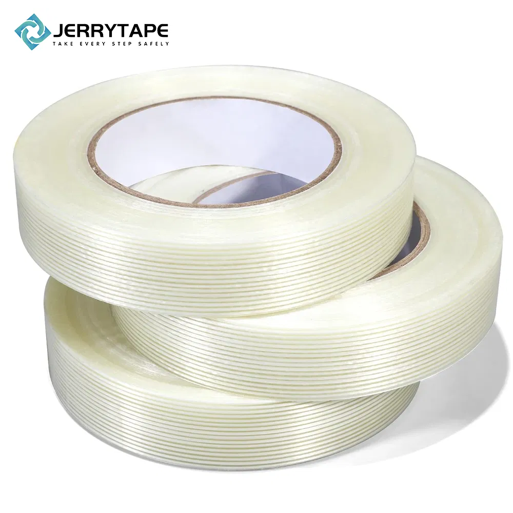 Jerrytape High Strength Filament Tape Heavy Duty Fiber Strapping Adhesive Packaging Tape