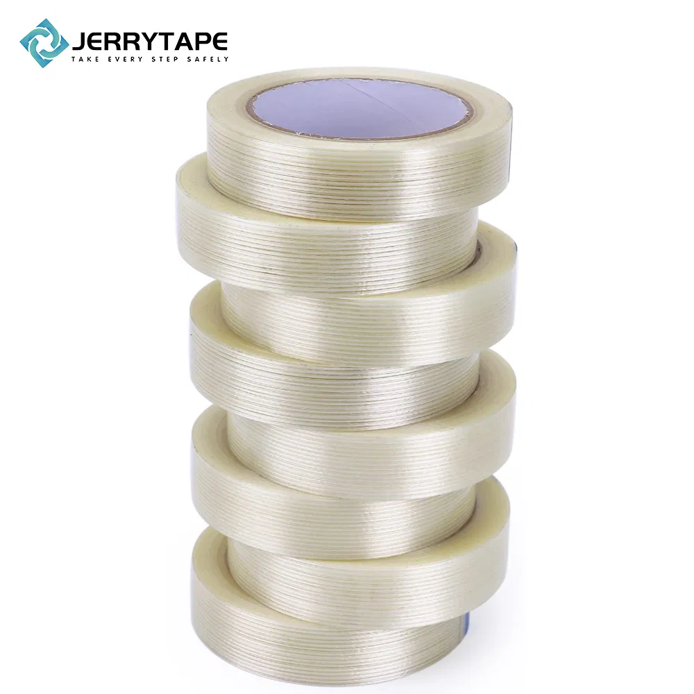Jerrytape High Strength Filament Tape Heavy Duty Fiber Strapping Adhesive Packaging Tape
