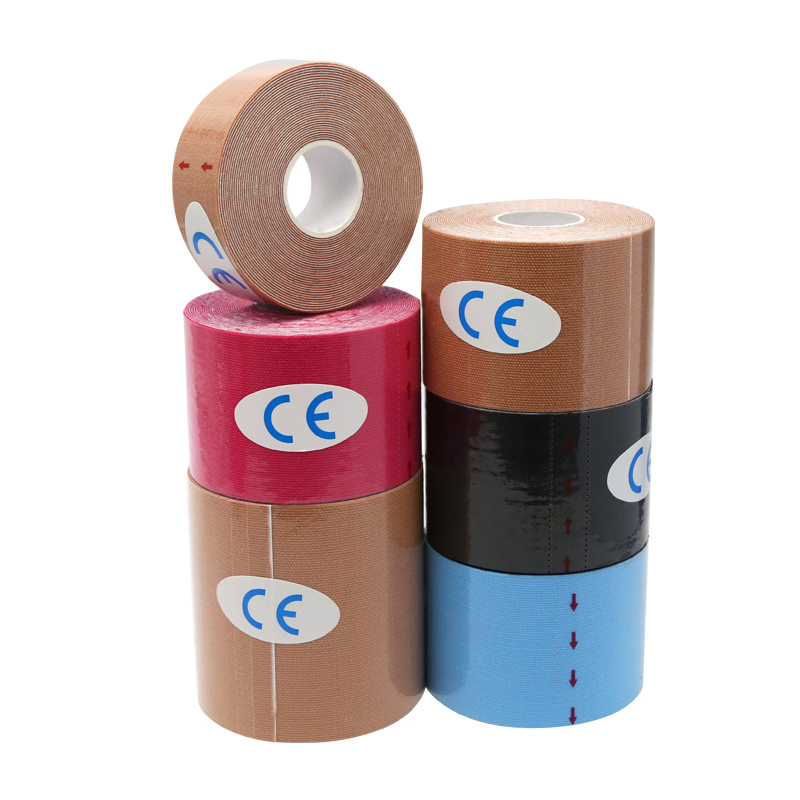 Professional Waterproof Kinesiology Sports Tape Athletic Kinesiology Tape for Knee, Shoulder &amp; Ankle Support CE Certified