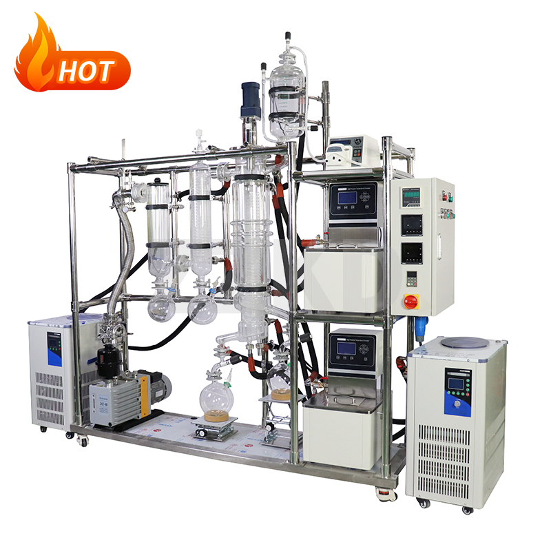 Lab Essential Oil Distiller System Stainless Steel Short Path Molecular Distillation Equipment for Hemp Oil Extraction
