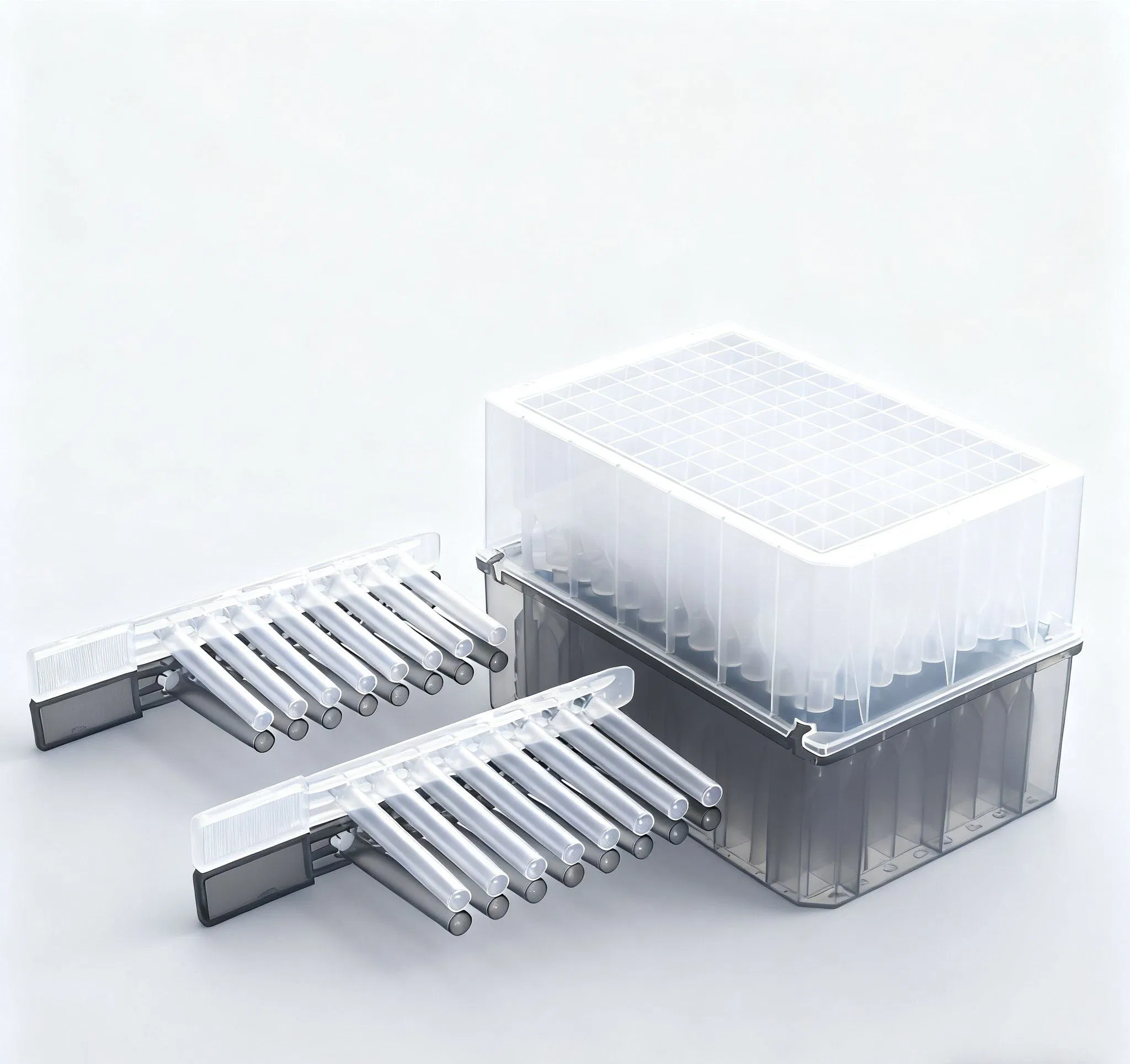 8-Strip Tip Comb PP V-Bottom Deep Well Plate Lab Consumables