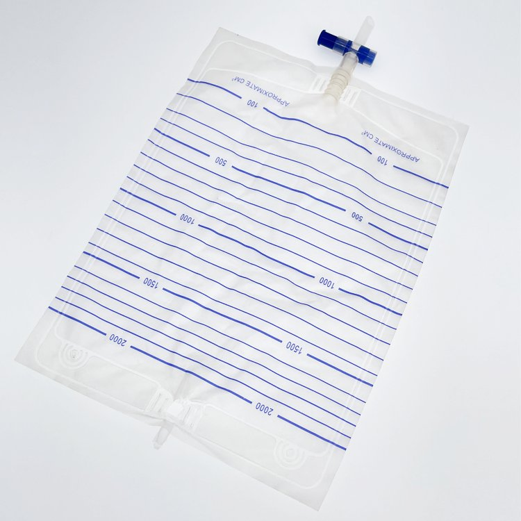 Medical Disposable Plastic Sterile Economic 2000ml PVC Cross Valve Pull-Push Valve Leg Bag Luxury Urine Bag Drainage Urine Collection Bag Urine Bag