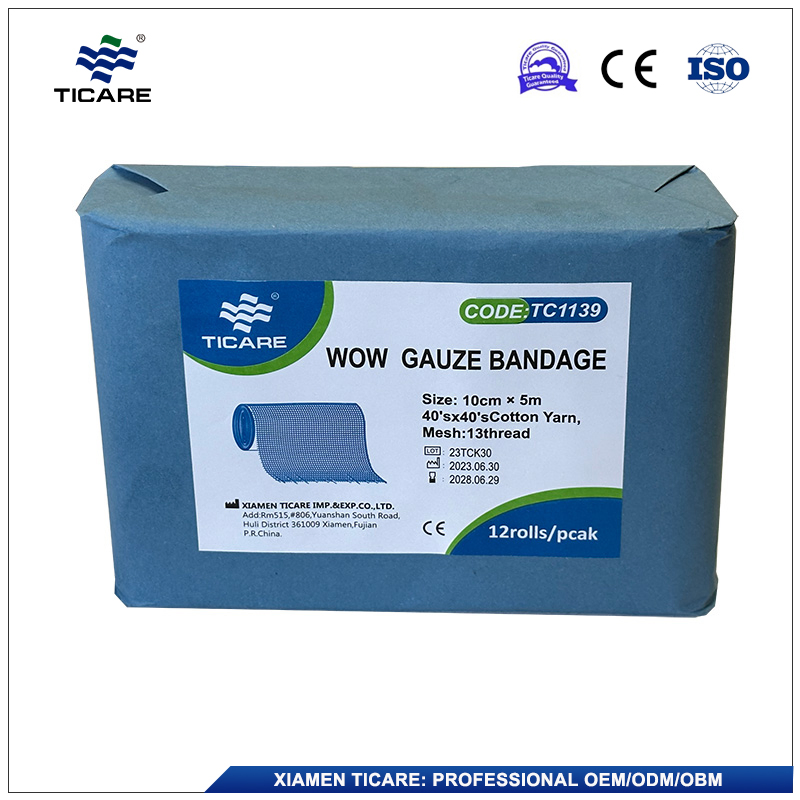 Medical Breathable Sterile Non Stick Elastic Conforming Stretch 1 2 4 Inch Wow Gauze Bandage