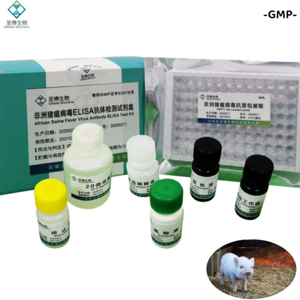 New Material Veterinary Grade African Swine Fever Virus Antibody Elisa Test Kit Veterinary Diagnostic Reagent