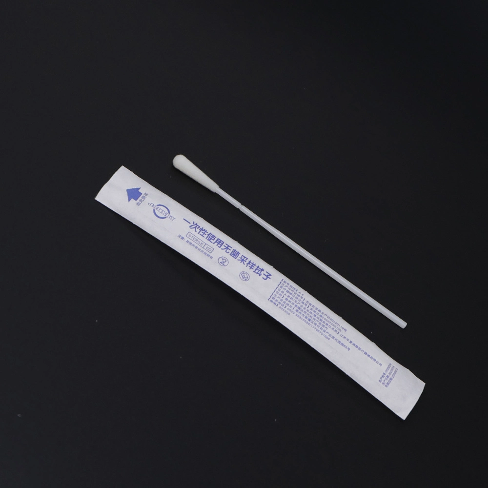 CE FDA Medical Disposable Sterile Nylon Oral Nasal Sampling Sample Throat Nose Collection Flocked Flocking Collection Transport Swab for Rapid Diagnostic Test