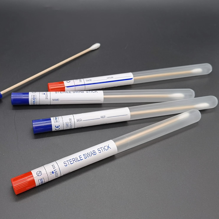 Tube with Swabs Plastic Stick Specimen Collection Swabs Without Medium