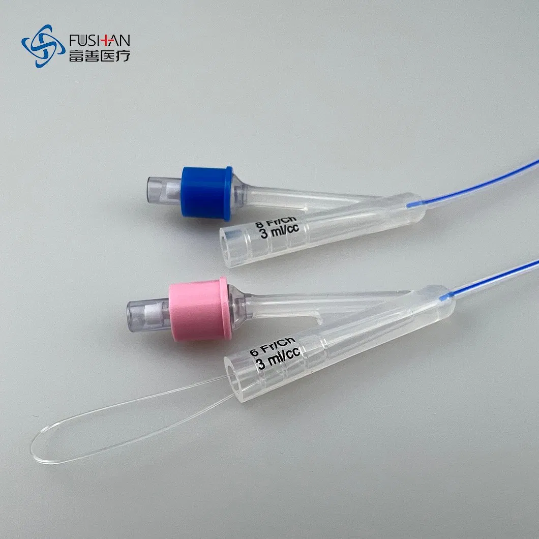 Fushan Disposable Medical 2 Way Silicone Foley Catheter Nelaton Tube Medical Consumables with Urine Bag 6fr-24fr CE ISO13485