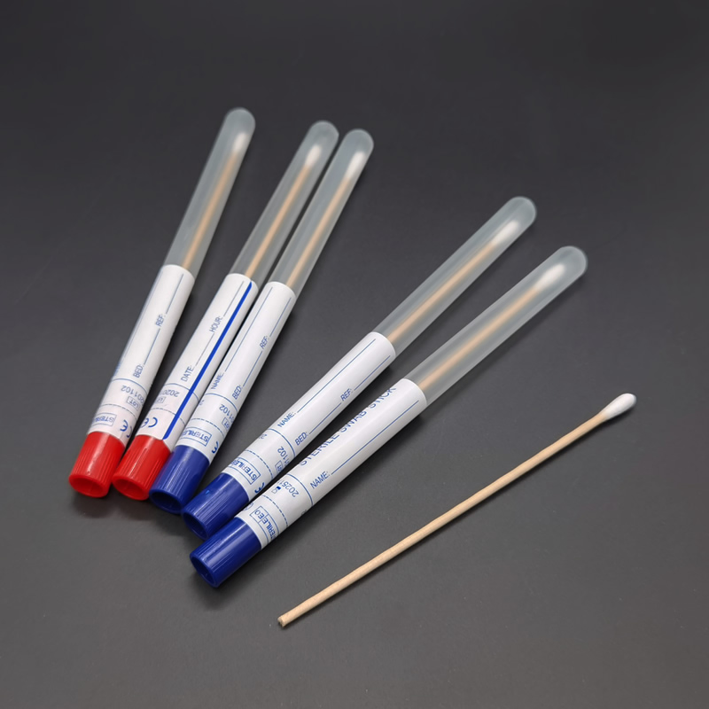 Tube with Swabs Plastic Stick Specimen Collection Swabs Without Medium