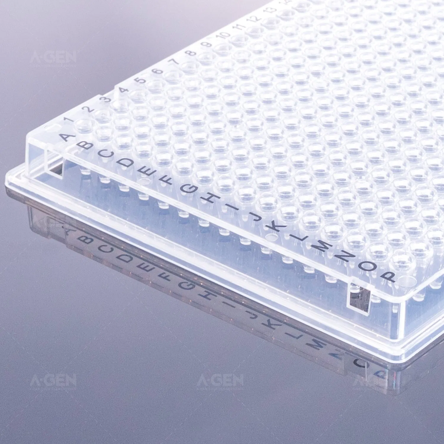 384 PCR Consumables 30UL Double Corner Cut with Black Mark