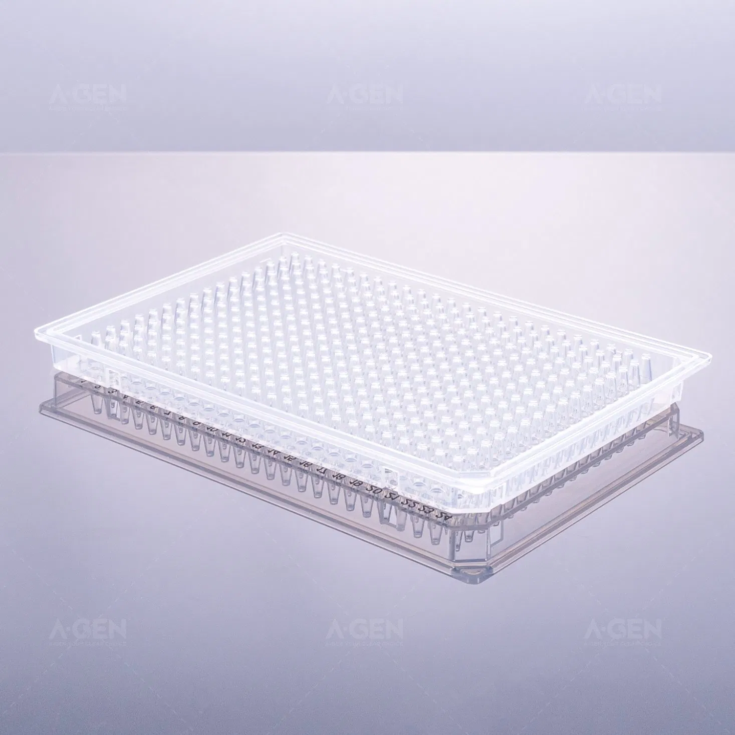 384 PCR Consumables 30UL Double Corner Cut with Black Mark