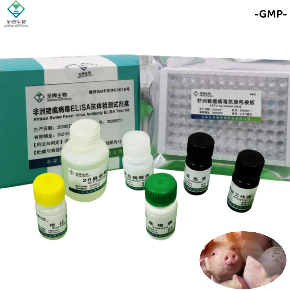 New Material Veterinary Grade African Swine Fever Virus Antibody Elisa Test Kit Veterinary Diagnostic Reagent