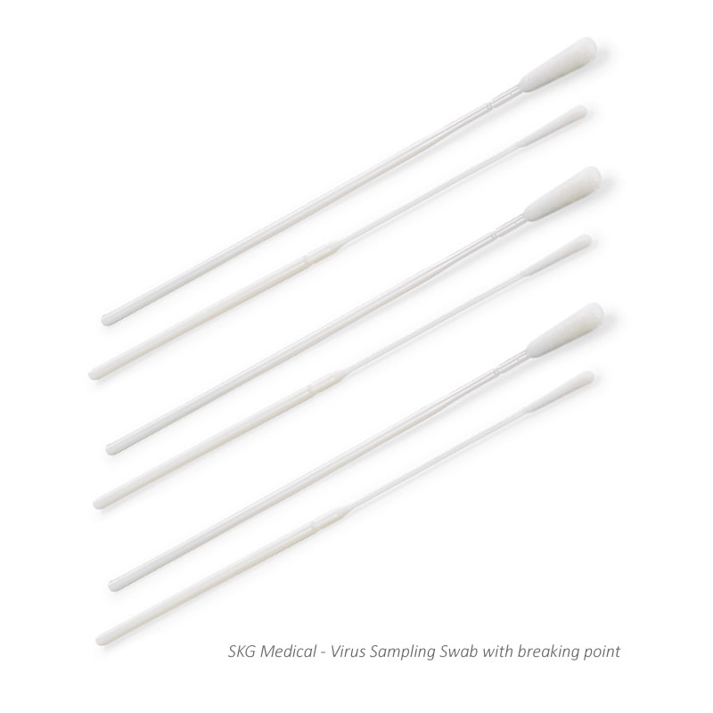 Disposable Virus Sampling Nasopharyngeal or Orpharyngeal Swab with Breaking Point