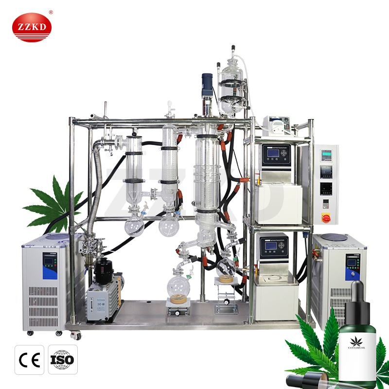 Lab Essential Oil Distiller System Stainless Steel Short Path Molecular Distillation Equipment for Hemp Oil Extraction