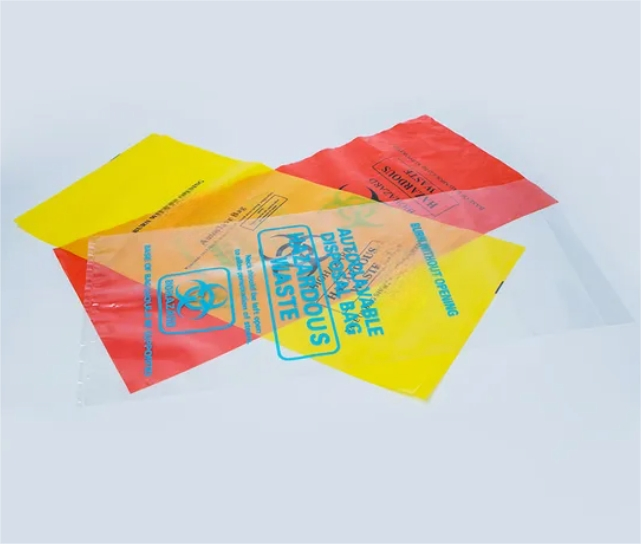 PP Material Thickned Steriled Yellow Lab Specimen Bag Waste Collection Bag Biohazard Bag