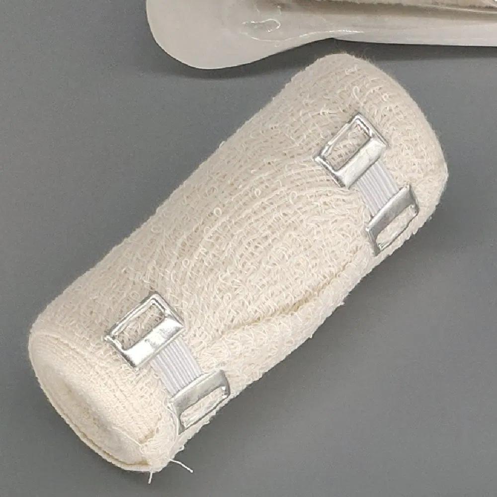 Medical Bandage 75G/M2 Natural White 5cm X 4.5m Stretched Length Non Sterile Medical Dressing Cotton Elastic Crepe Bandage