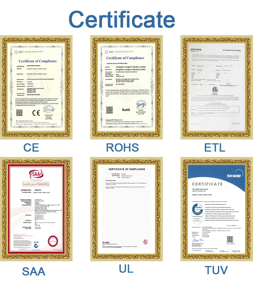 Certificado de calidad del producto