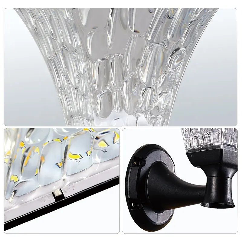Lámpara de pared LED impermeable para jardín, luces solares de pared, terraza
