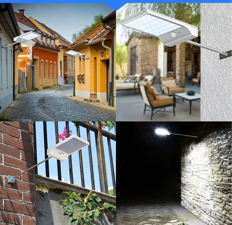36 Luz Solar LED para Exterior con Sensor de Movimiento y Poste de Montaje
