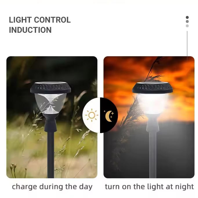 Lámpara de Pilar Cuadrada de Ahorro de Energía IP65 Luz Solar LED para Jardín Exterior Impermeable de ABS
