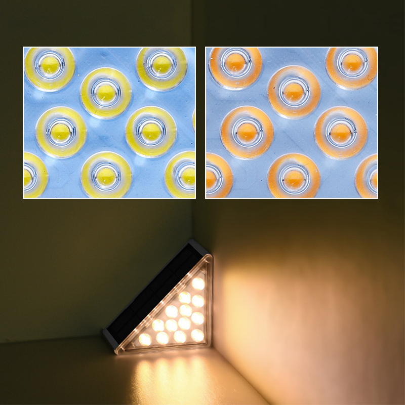 Luz de escalera LED solar a prueba de agua y antirrobo, lente para escaleras del hogar, pasillo, iluminación exterior de jardín
