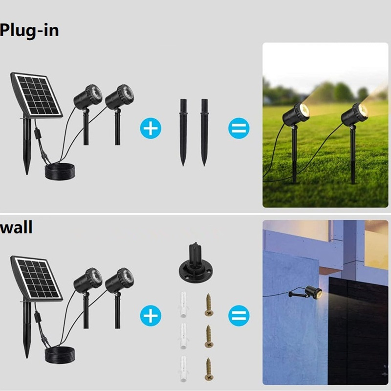 Focos LED de paisajismo solares de bajo voltaje a prueba de agua para decoración de jardín