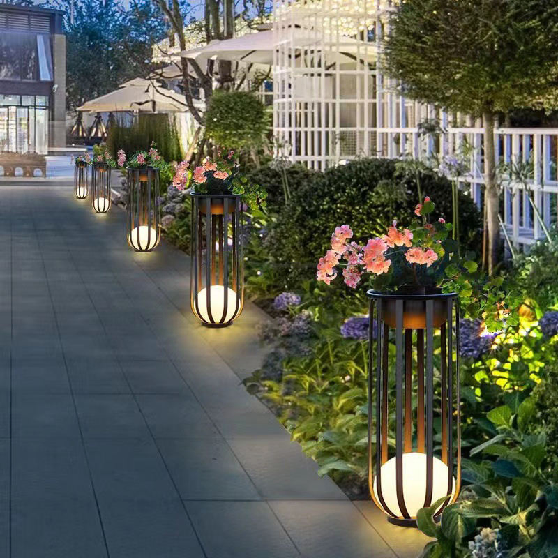 Luces solares de jardín al aire libre, luces de suelo para jardines de villas, luces de paisaje para terrazas exteriores