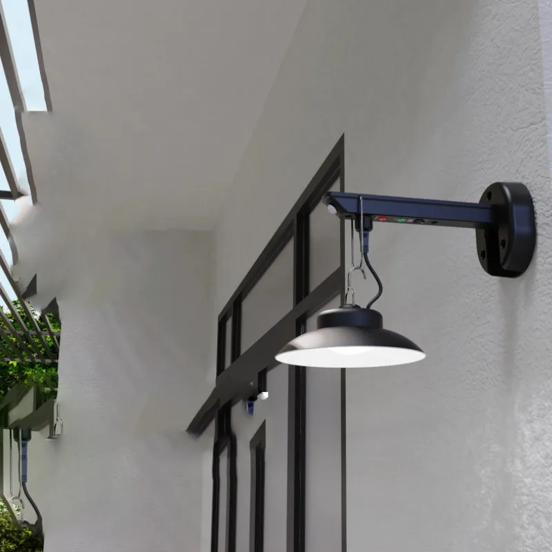 Nuevo trabajo de diseño luz colgante solar impermeable IP65 para jardín de cobertizo