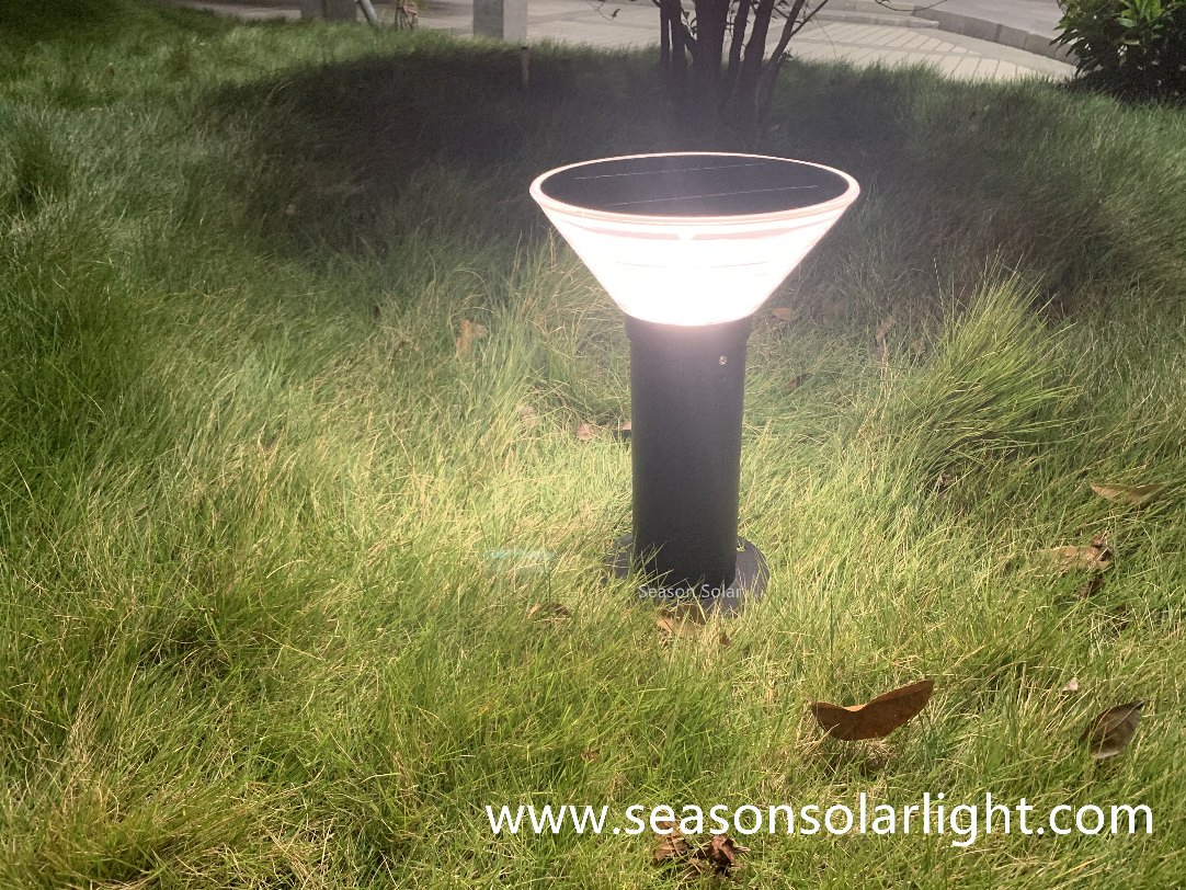 Luz de Jardín Solar de Estilo LED Brillante de Aluminio 40cm Lámpara de Poste Exterior con Luz LED