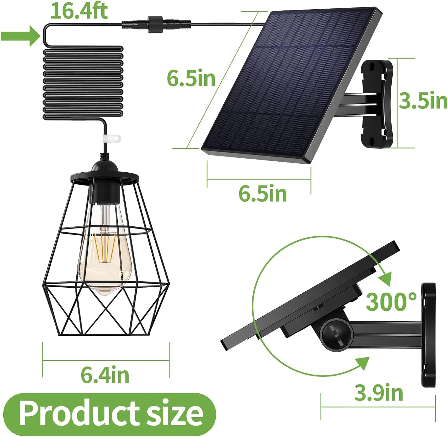 Candelabro Solar Exterior, Luz Colgante Solar Luz para Cobertizo Solar Luz Colgante