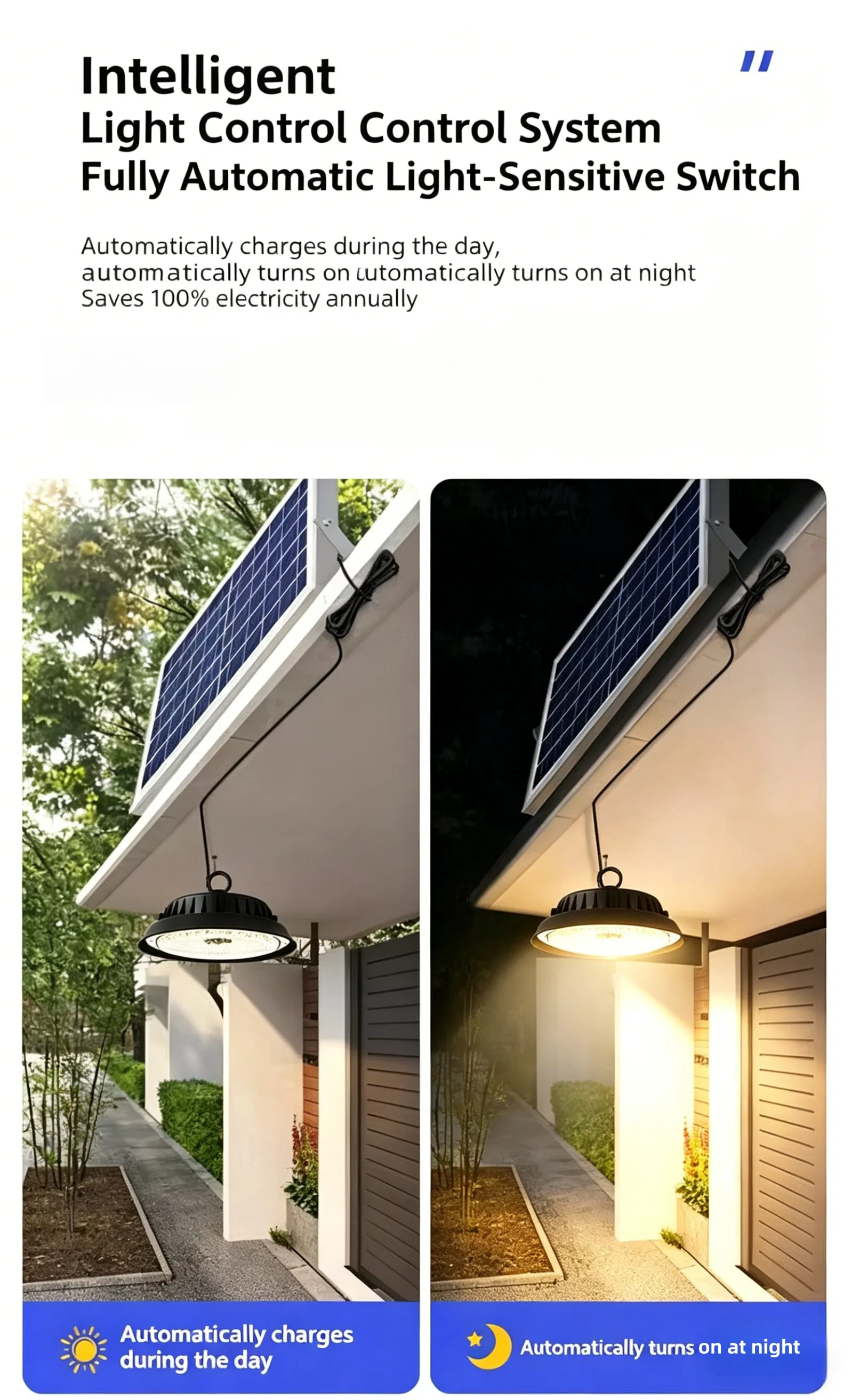 Luz Solar Super Brillante LED Luz de Alta Bahía