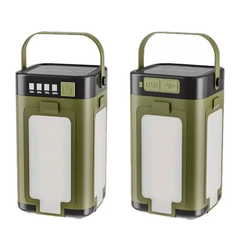Lámpara de camping solar recargable plegable y a prueba de agua para jardín y campamento