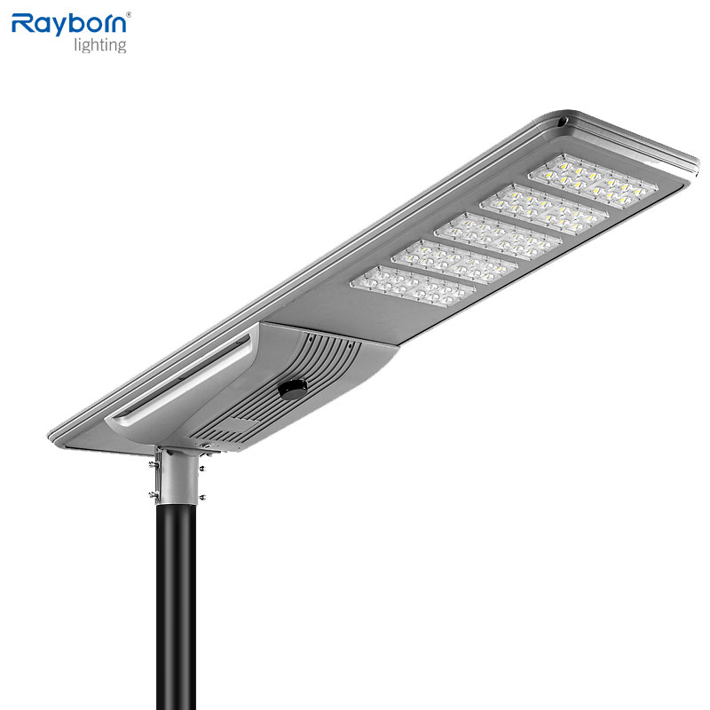 Alta Brillantez 200lm/W Luz Solar Integrada con Sensor de Movimiento MPPT para Carreteras y Autopistas 40W/60W/80W/100W/120W/150W/200W Todo en Uno LED Solar Callejero