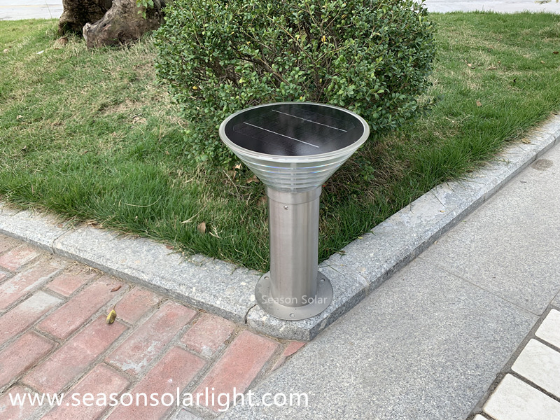 Luz de Jardín Solar de Estilo LED Brillante de Aluminio 40cm Lámpara de Poste Exterior con Luz LED